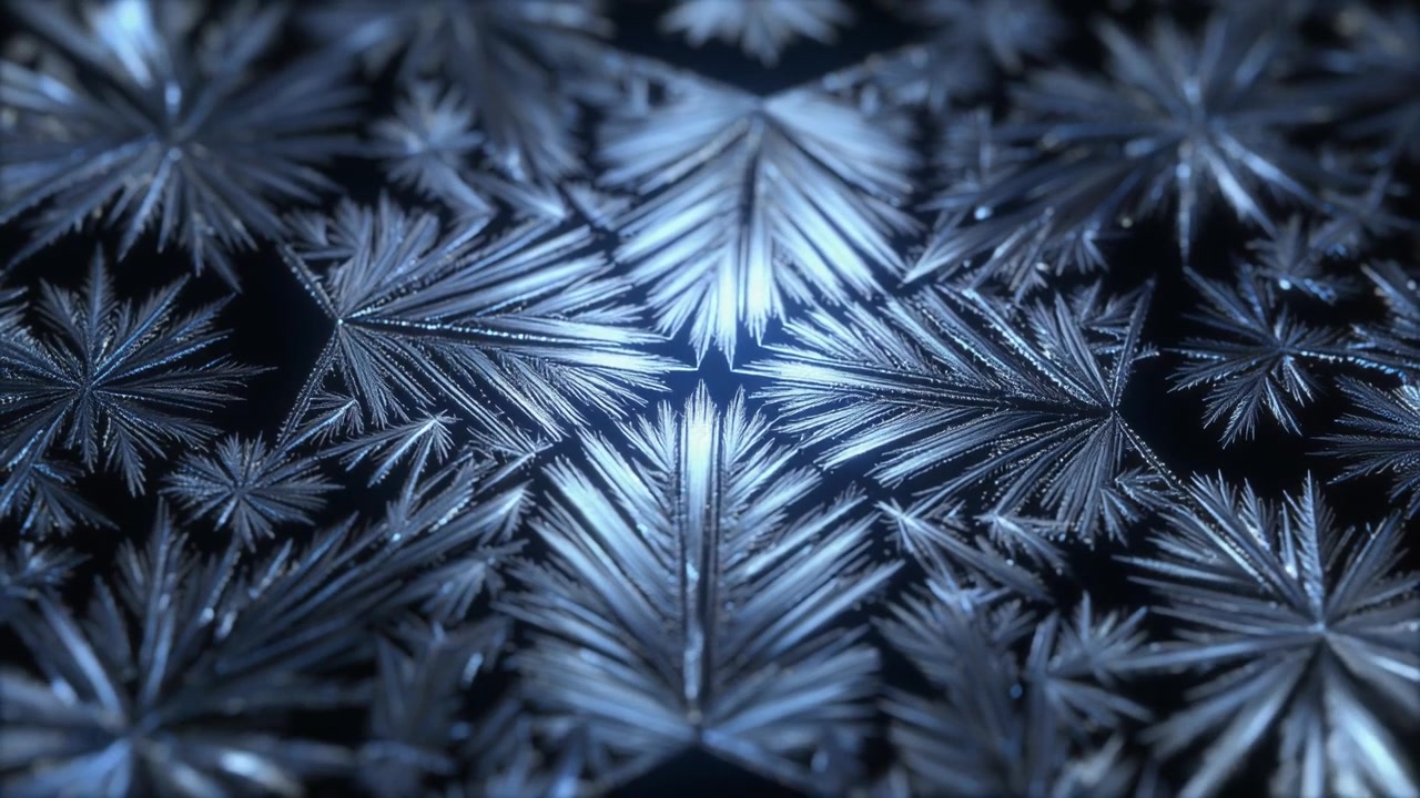 Time-lapse di cristalli di brina che si formano su una superficie fredda