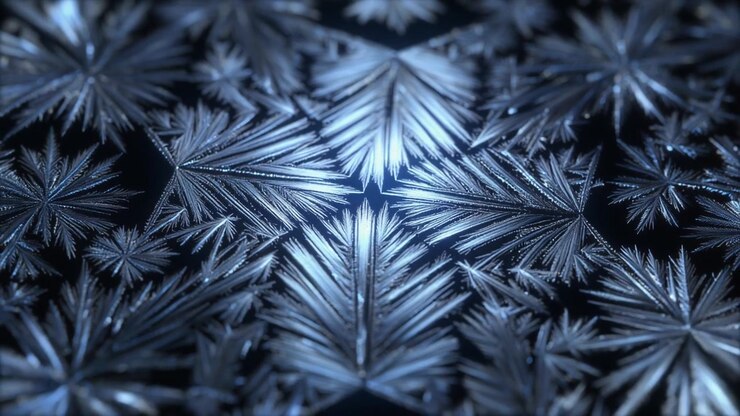 Time-lapse di cristalli di brina che si formano su una superficie fredda