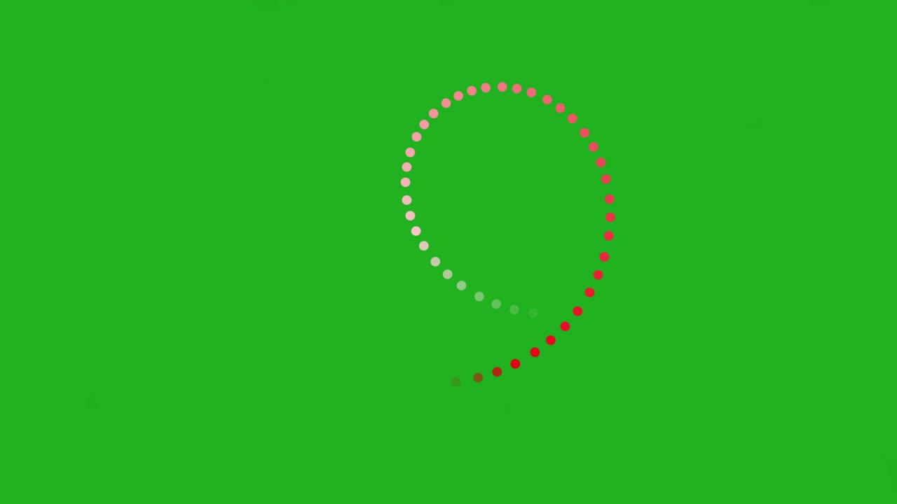 gráficos de movimiento de pantalla verde con puntos de uñas