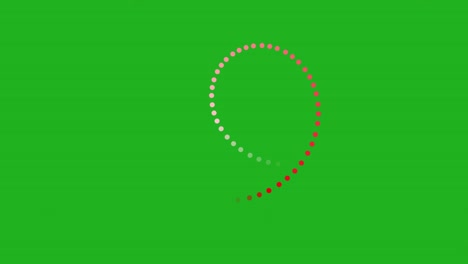 gráficos de movimiento de pantalla verde con puntos de uñas