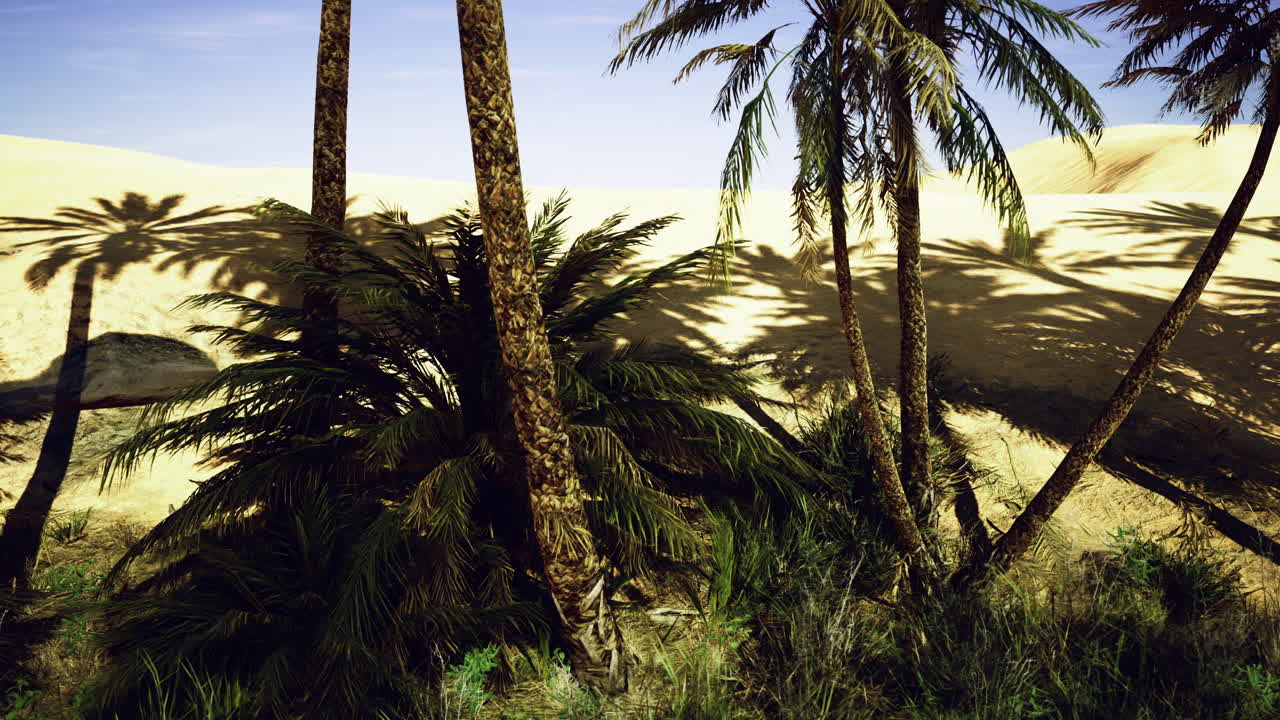 나무 가 있는 사막 오아시스