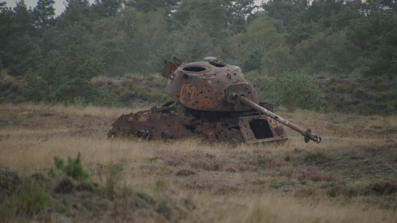 Some old WW2 tanks in the british military training area Senne in Paderborn, Germany