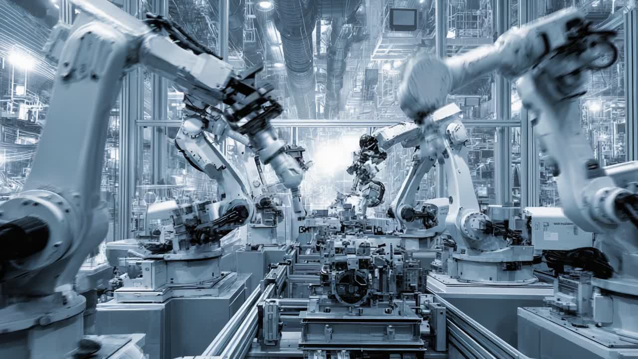 Advanced Robotic Automation in an Industrial Setting: A Glimpse into the Future of Manufacturing Technology and the Integration of Machine Intelligence in Production Processes