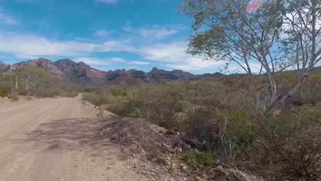 Fahren-Auf-Unbefestigter-Straße-In-Der-Mexikanischen-Wüste-In-Baja-California-Sur