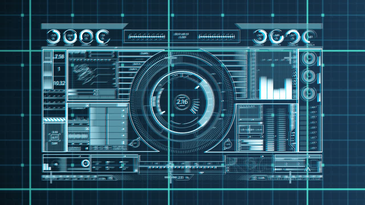 Digital dj equipment with a grid background