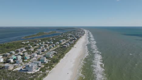 High-aerial-of-Cape-San-Blas,-Florida