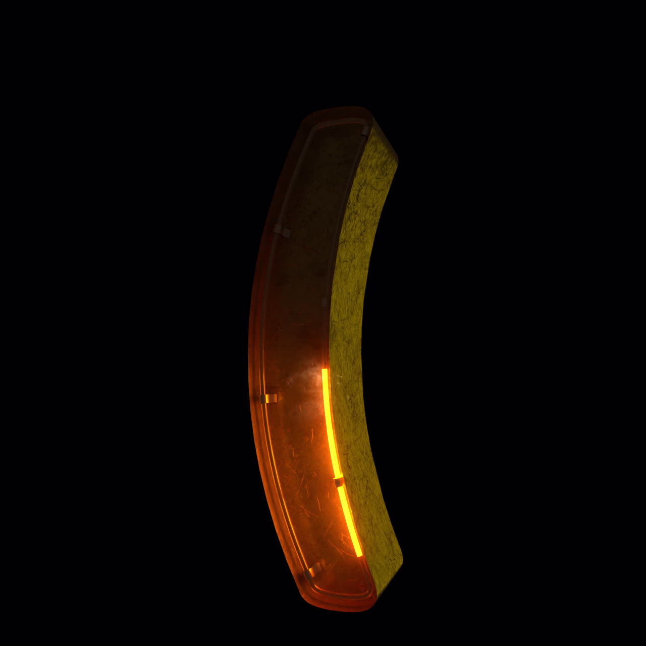 Parenthesis Character with Animated Orange Neon Light on Black Background