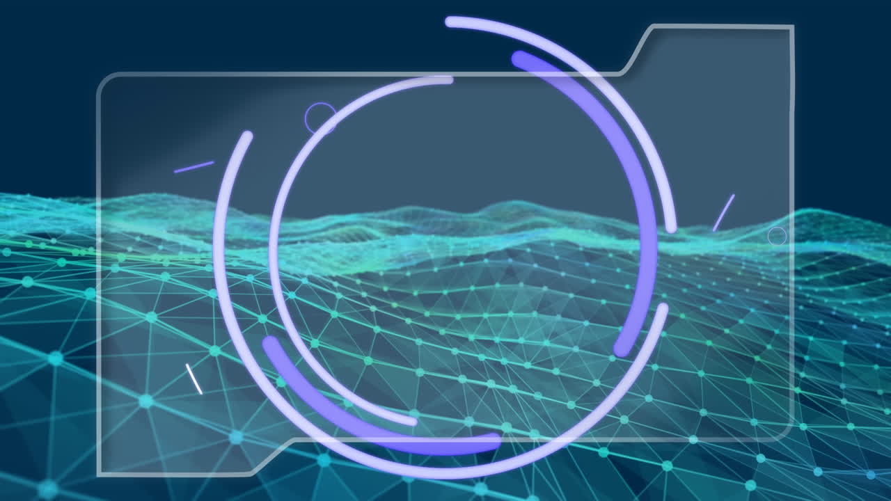 Animation of eye icon over shapes