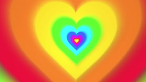 animación del túnel digital de corazones de colores