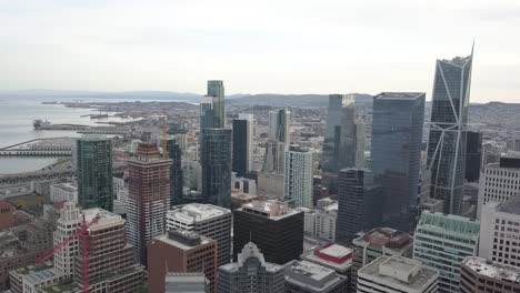 san francisco california aerial with bay bridge in frame