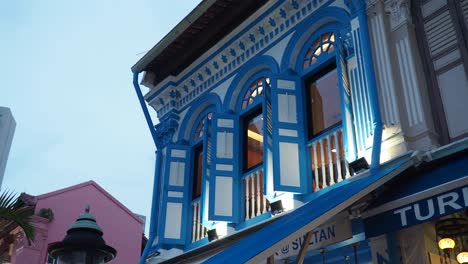 blue and white building in singapore