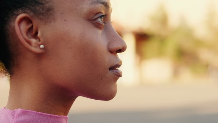 Young Black Woman&#039;s Determined Look Before Dancing