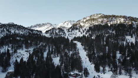 Drone-shot-ski-slope-in-Andorra-Mountains