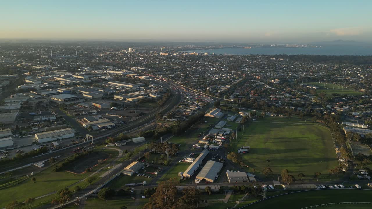 Panoramic Aerial View of Geelong City and Bay