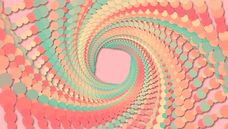 3d illustration, big  dots lined up in lines it was put together until it was a square pipe and it is twisted until it the same circle.