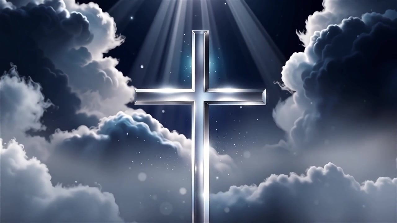 Christian Cross Heavenly Light Worship Background