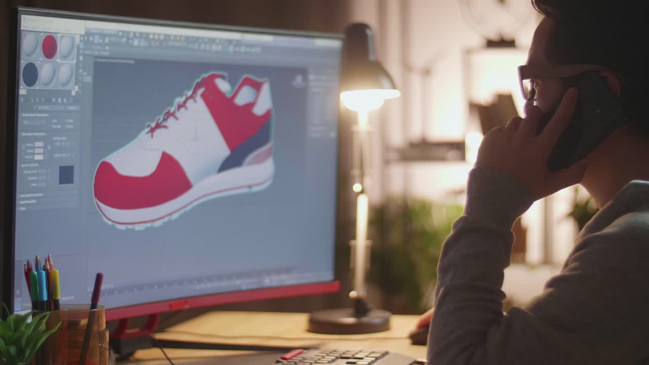 Designer Working on Shoe Design