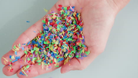 recycled plastic in hand
