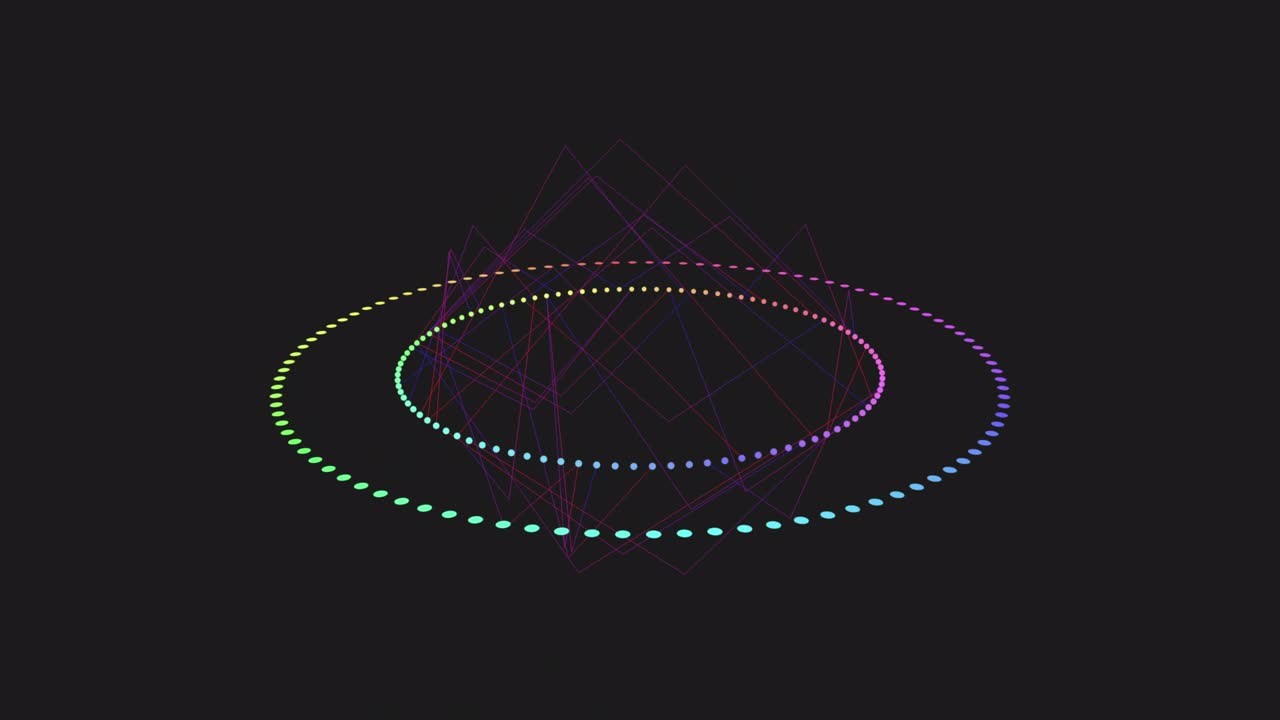 네온 링은 어두운 공간의 작은 점으로 구성됩니다.