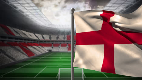 Animación-De-La-Bandera-De-Inglaterra-Sobre-El-Estadio.