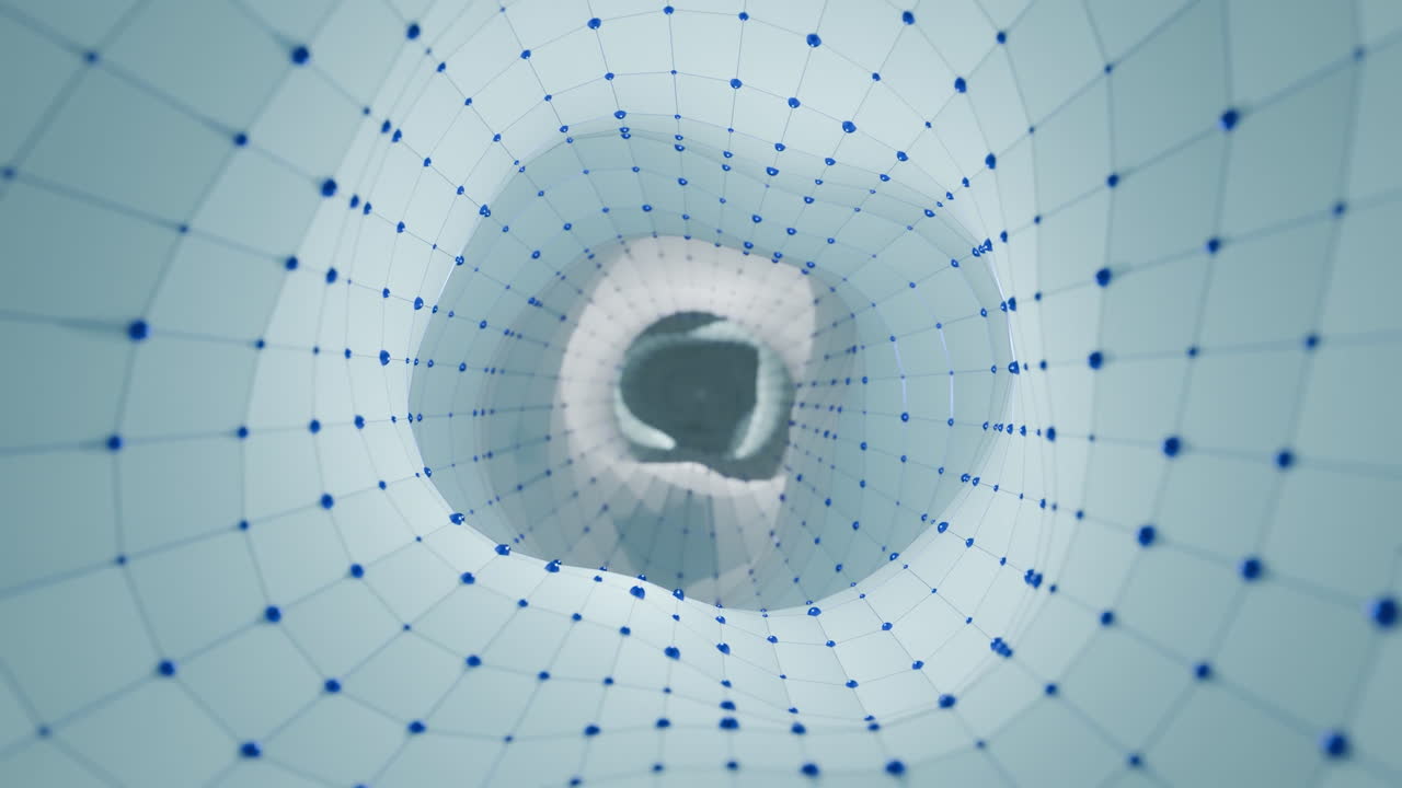 Abstract Blue Grid Tunnel