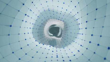 abstract blue grid tunnel