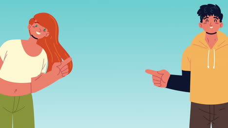 jóvenes parejas influyentes personajes animados