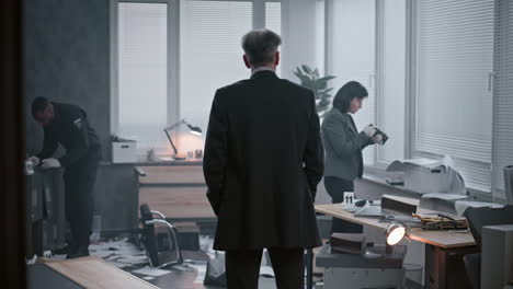 crime scene investigation in an office