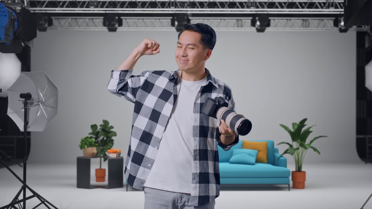 Happy Photographer in Studio