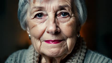 retrato de una mujer anciana con una cálida sonrisa