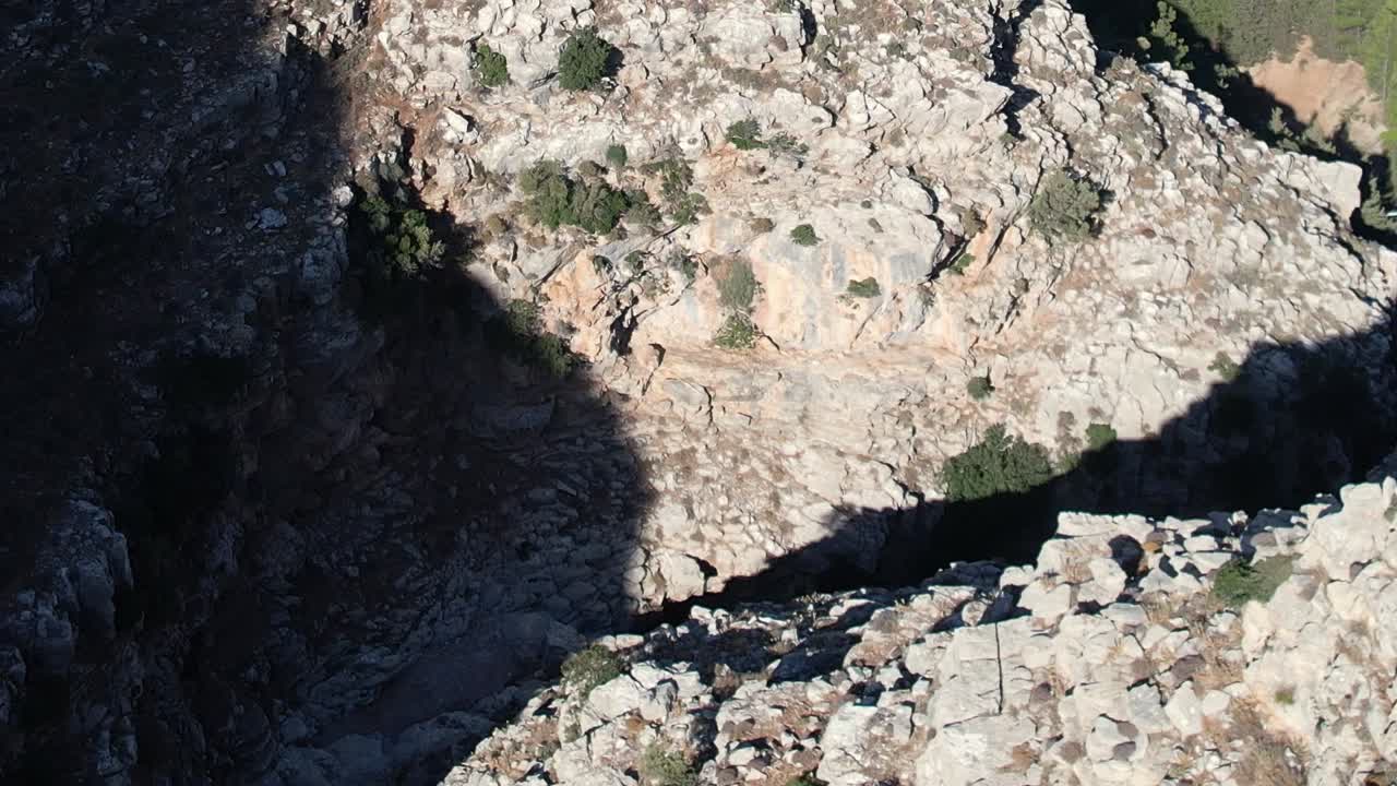 Stunning aerial view of rocky landscape in Greece during bright daylight