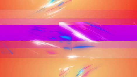 animation of colorful lights on geometrical pink and orange background