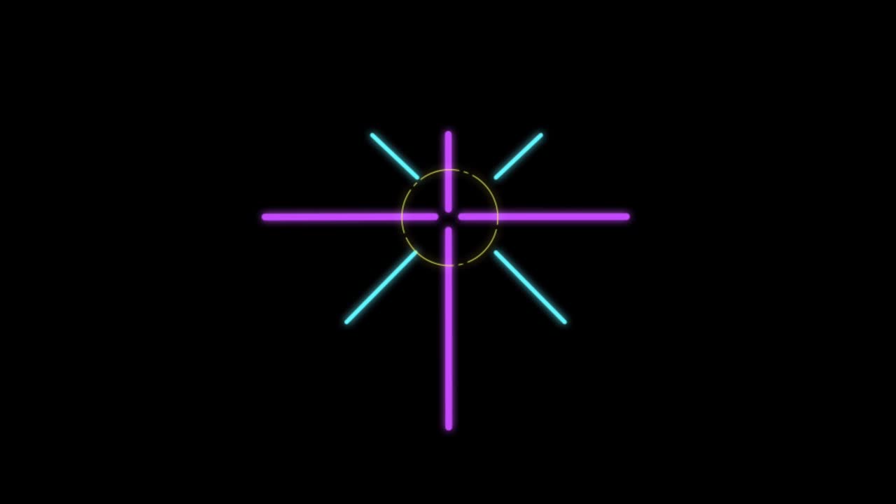 Animation colorful geometric shape isolate on black background.