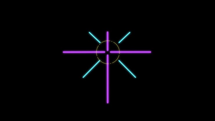 Animation colorful geometric shape isolate on black background.
