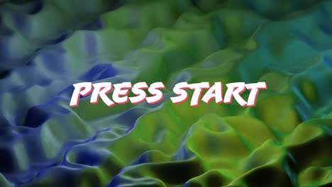 animación del texto de inicio de la prensa sobre un fondo líquido colorido