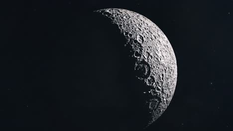 lentamente hacia el lado más lejano de la luna a medida que el sol revela la superficie de cráteres
