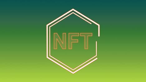 animación del texto nft en fondo verde