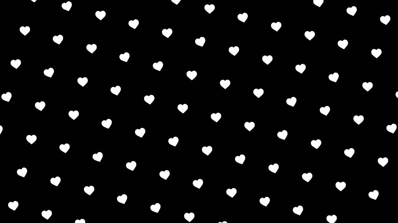 검은 바탕에 색 심장 모양