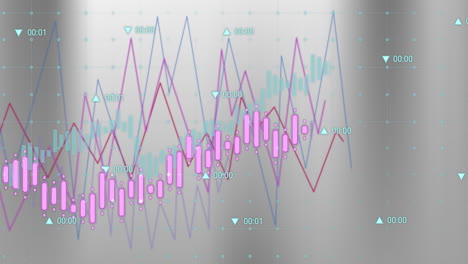 animation of diagrams over data processing on gray background