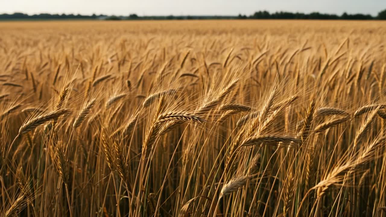 Golden Fields of Wheat: A Captivating View of Expansive Grain Crops Under a Sunny Sky Reflecting Nature's Bounty and Agricultural Abundance