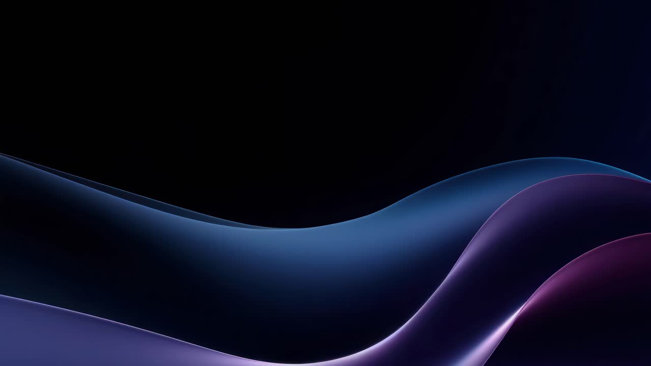 Abstract video concept with smooth, flowing waves in blue and purple hues