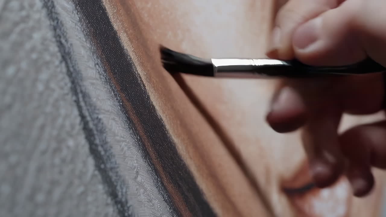 artista pintando un retrato