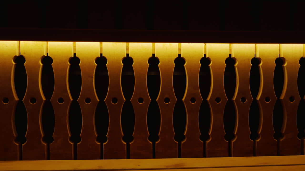 Illuminated Wooden Railing Detail