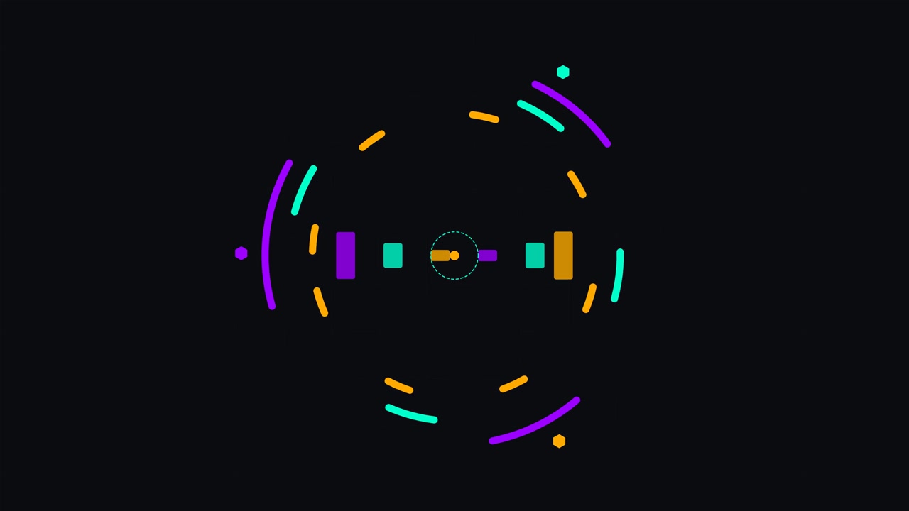 Abstract Colorful Audio Waveform Animation on Black Background