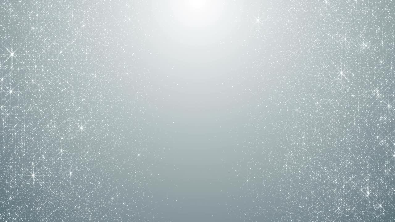 Sfondo astratto in loop con particelle bianche luminose, glitter, bokeh e polvere, per contesti aziendali