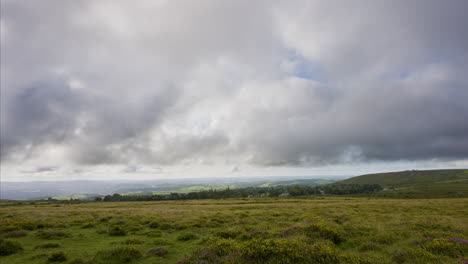 panoramic view of a cloudy hillside landscape