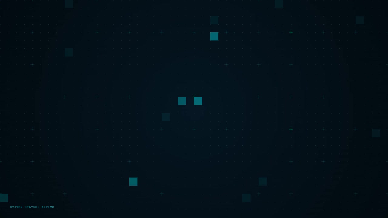 Digital Interface Background with Floating Data Pixels