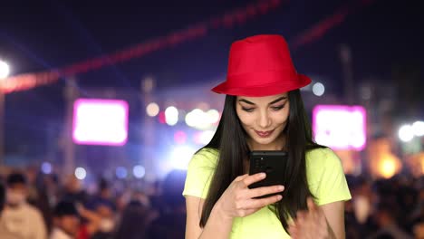 woman listening music on head phone