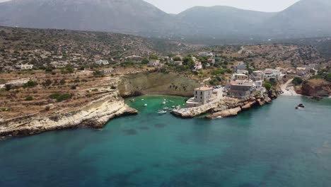 Wide-angle-Establishing-shot-of-a-Lagoon-of-Mani-Beach-in-Greece