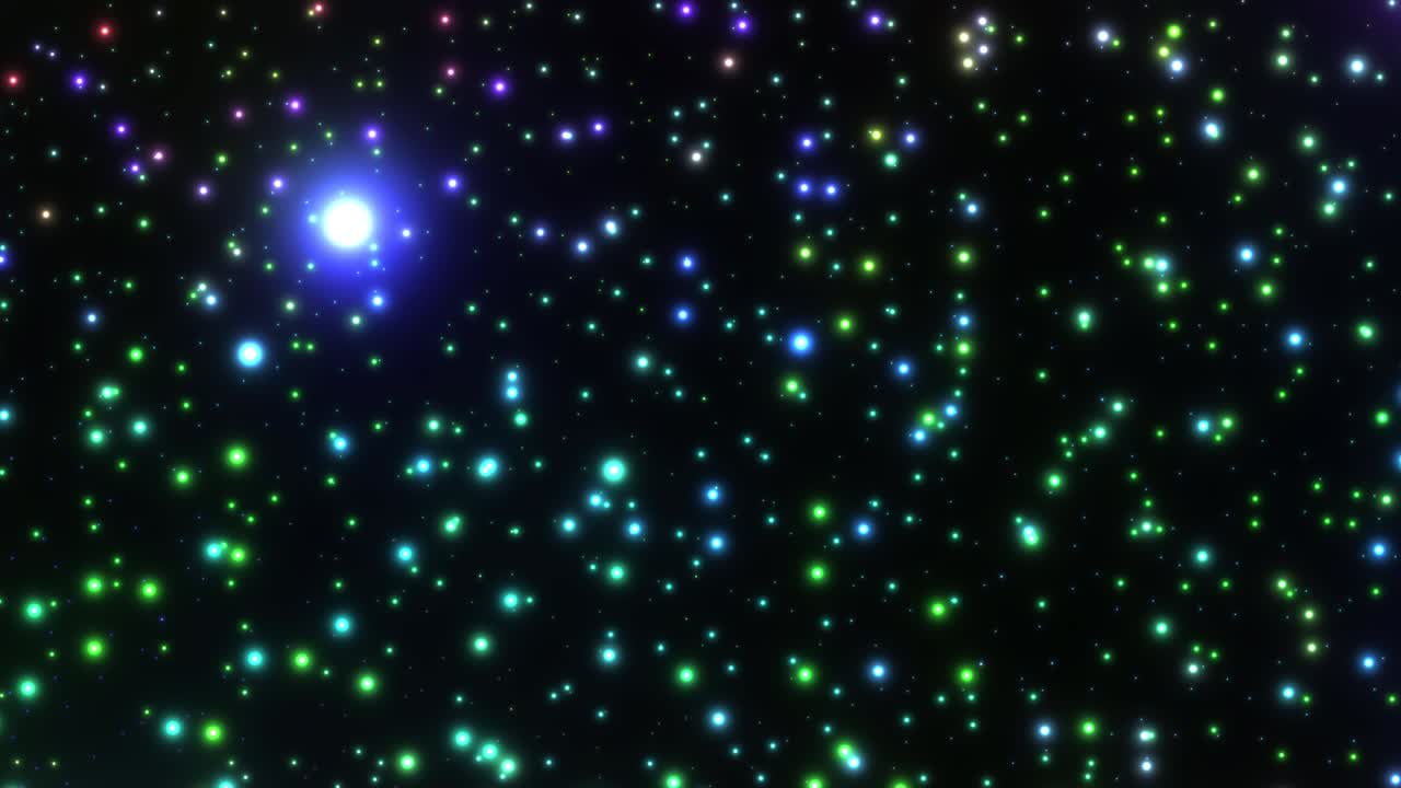 다채로운 빛의 공, 빠른  아웃, 추상적인 그래픽 효과, 배경